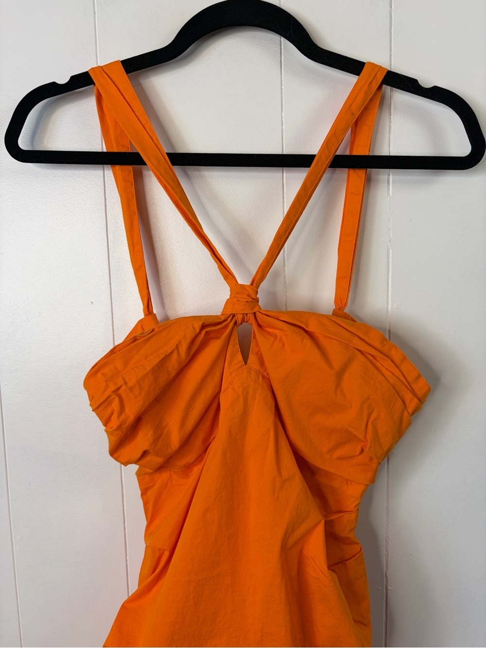 Free People Who Is She Dress Size Small Orange Halter Mini Cutout Bodycon Y2K - Picture 7 of 13
